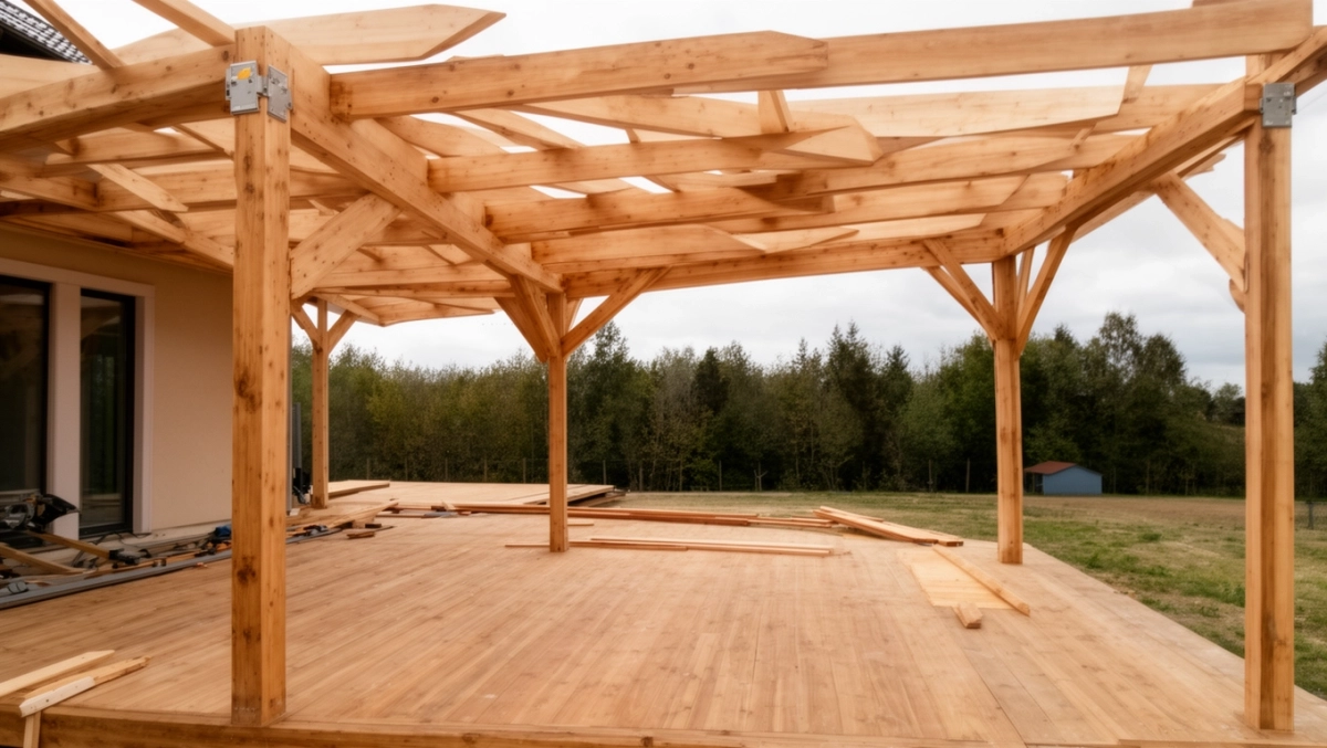 budowa zadaszenia tarasu drewnianego